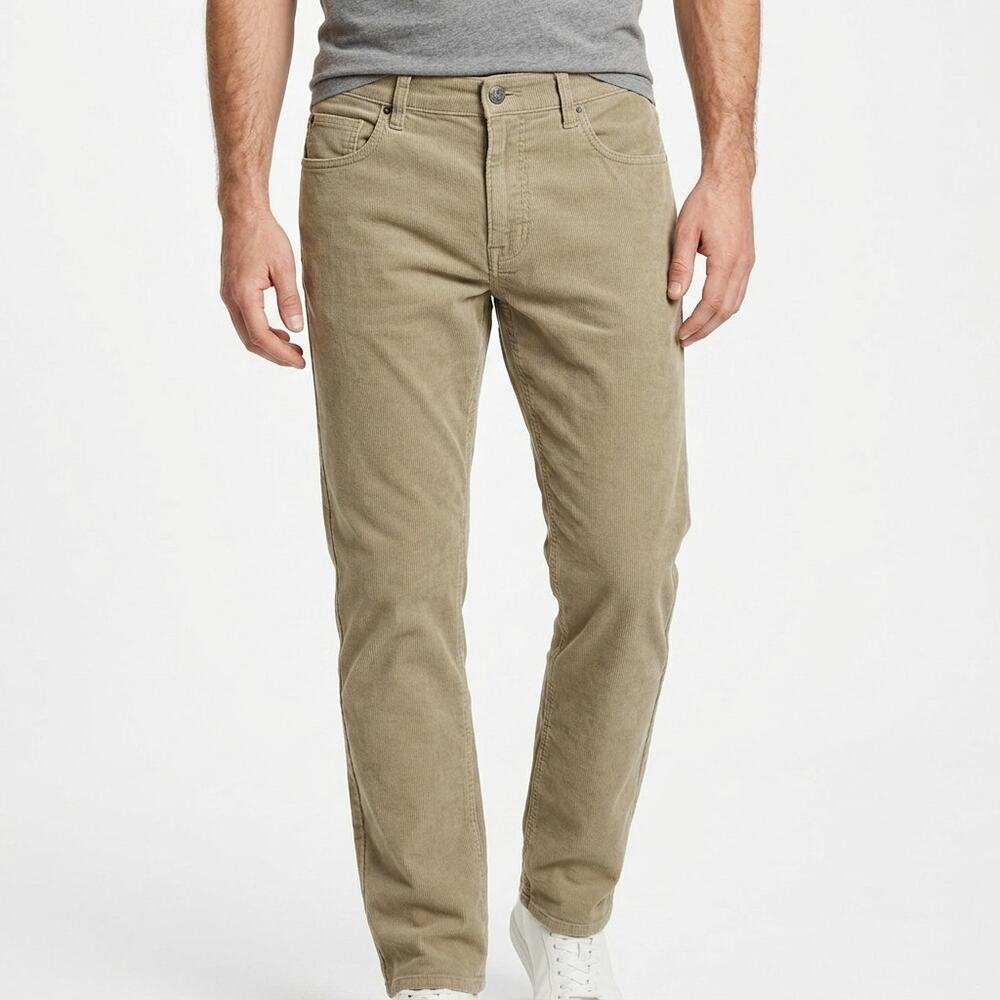 Esprit Khaki Corduroy Straight Leg Casual Pants Men Size 34/36